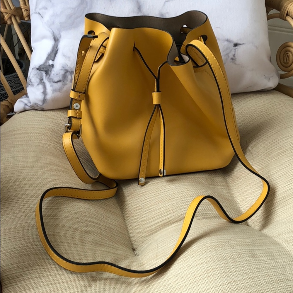 Lodis yellow Blake leather bucket bag